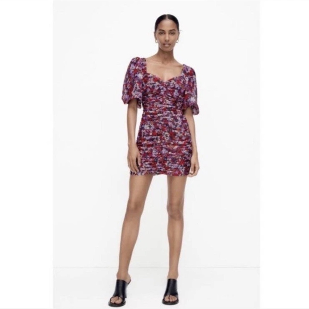 Zara Purple Floral Mini Dress